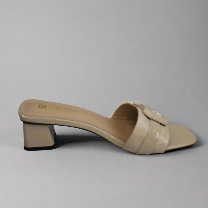 Aimeigao Beige Croc Handbag & Slide Sandal Set