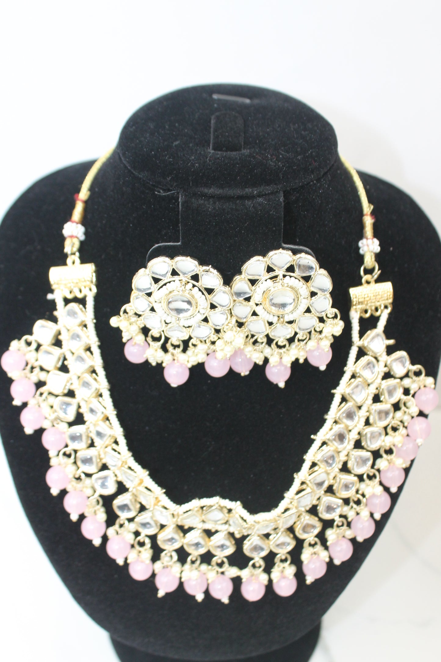 Blush Pink Kundan Necklace Set