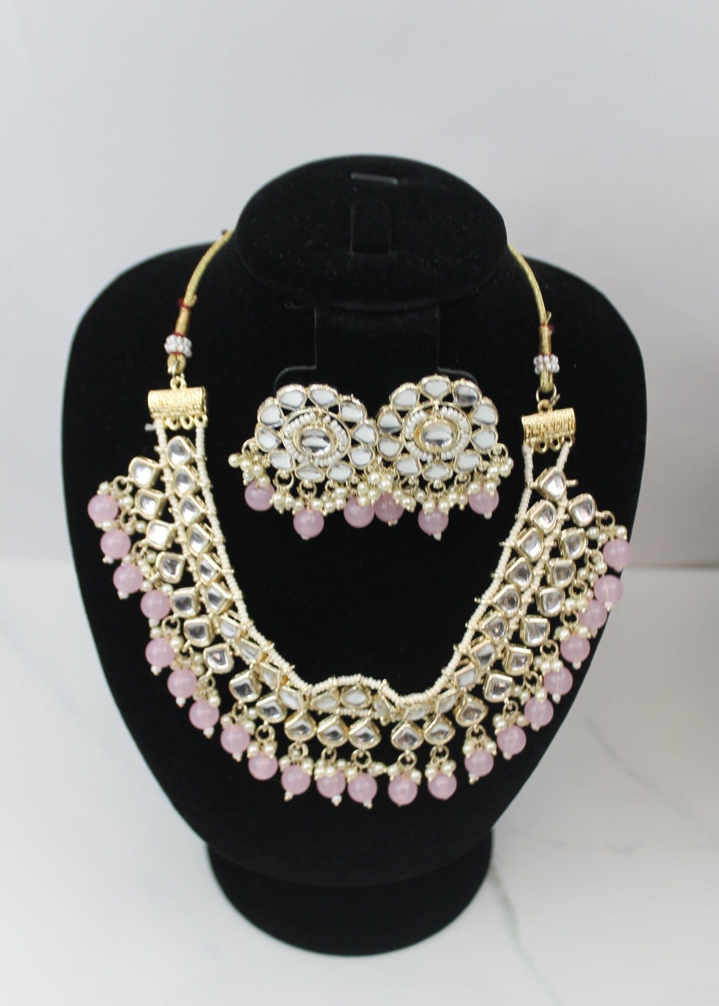 Blush Pink Kundan Necklace Set