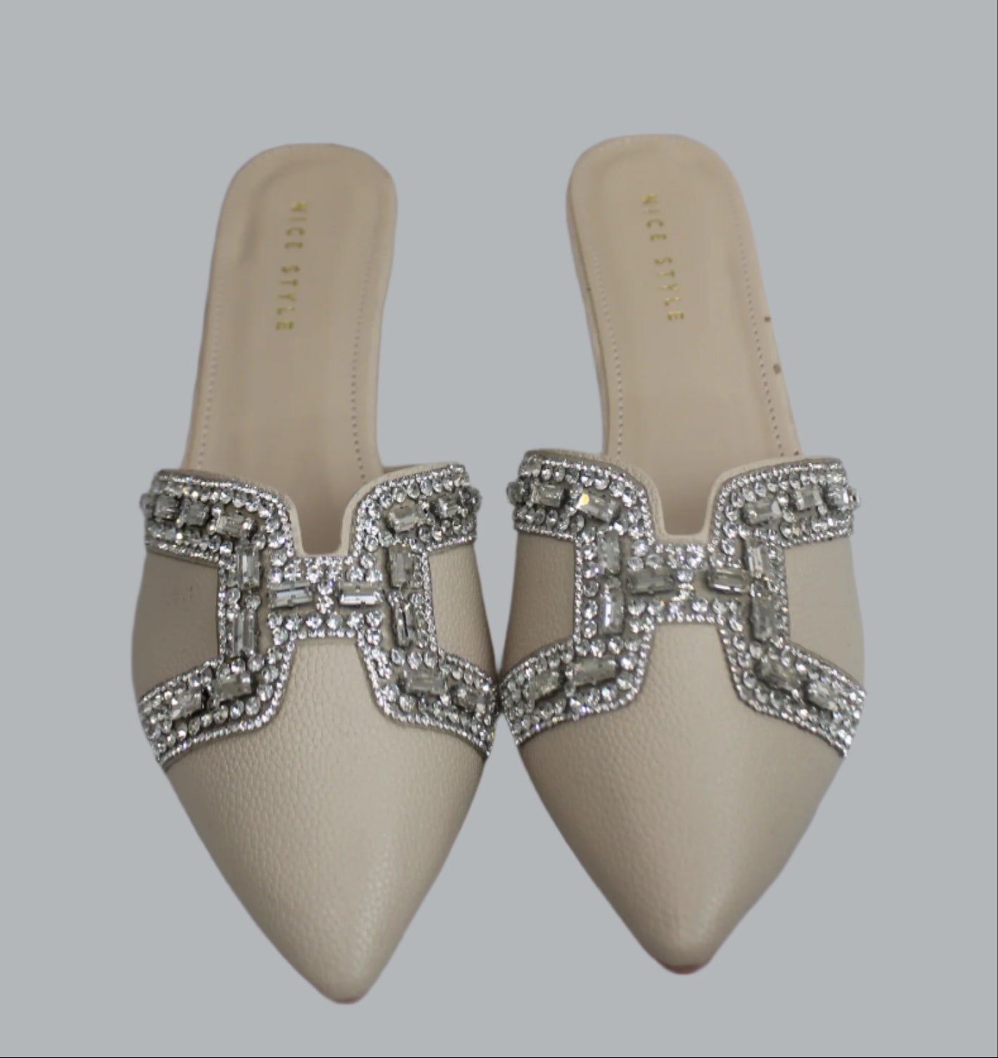 Champagne Glam Slides & Crystal Handbag
