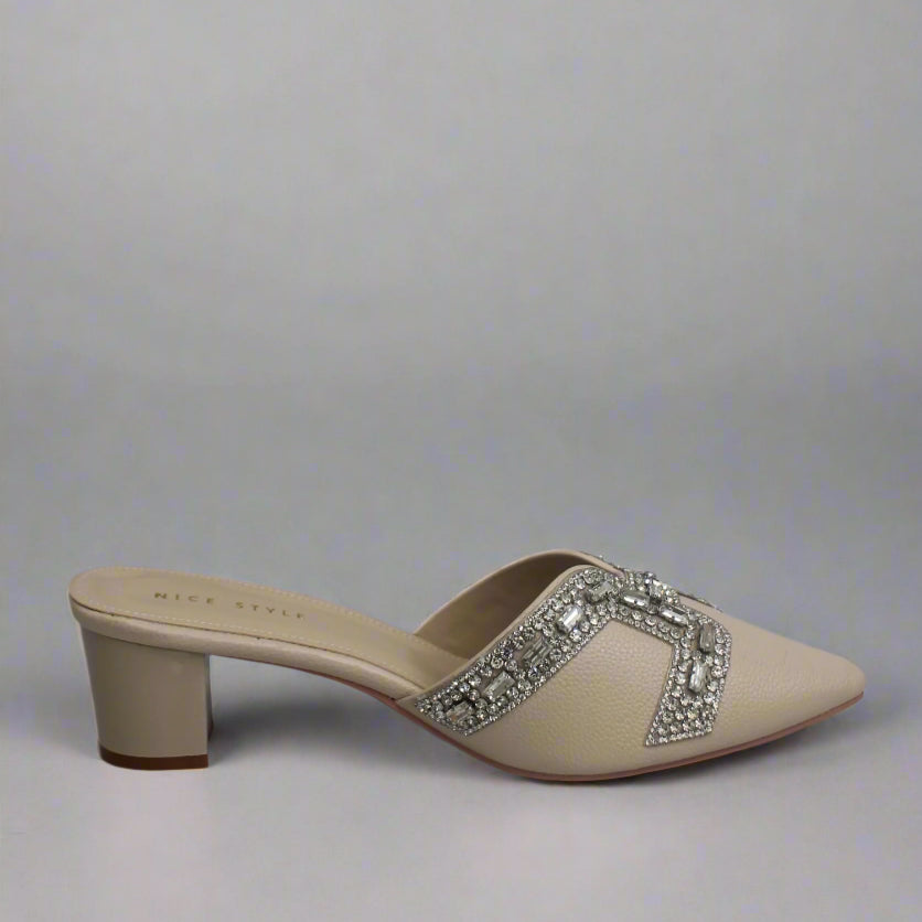 Champagne Glam Slides & Crystal Handbag