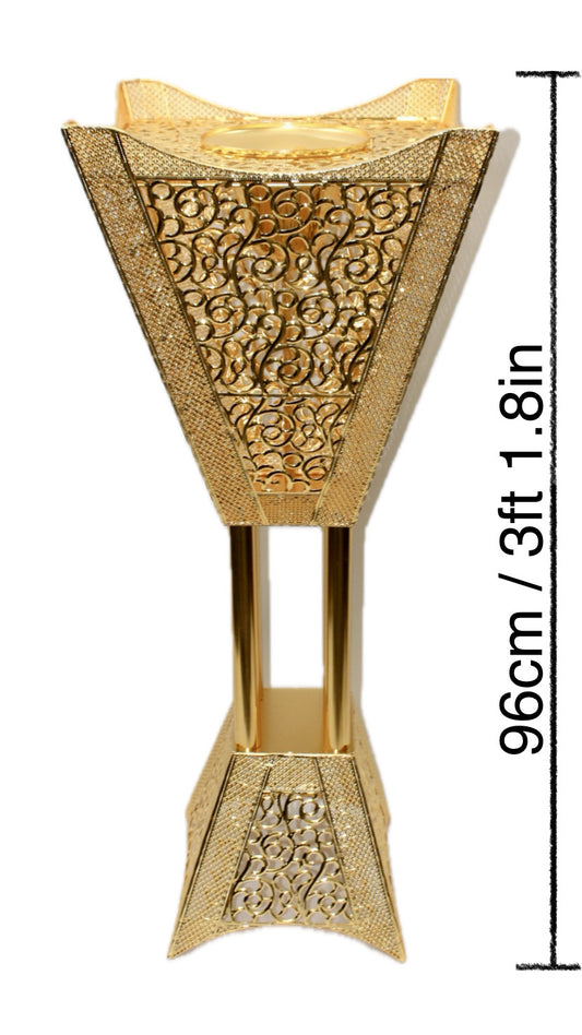 Gold Royale Tall Bakhoor Burner – 96 cm / 3 ft