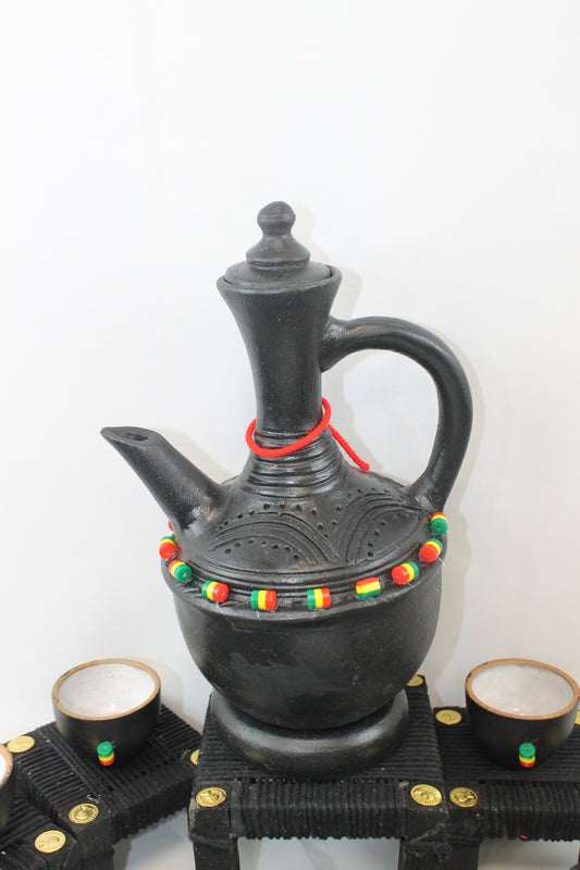 Handmade Ethiopian Coffee Ceremony Set – Beaded Design