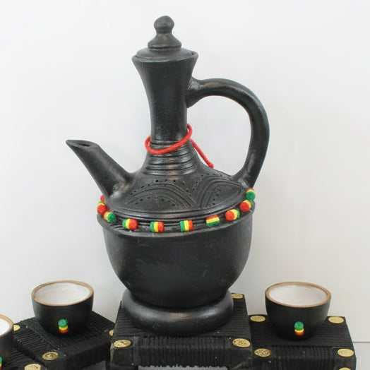 Handmade Ethiopian Coffee Ceremony Set – Beaded Design