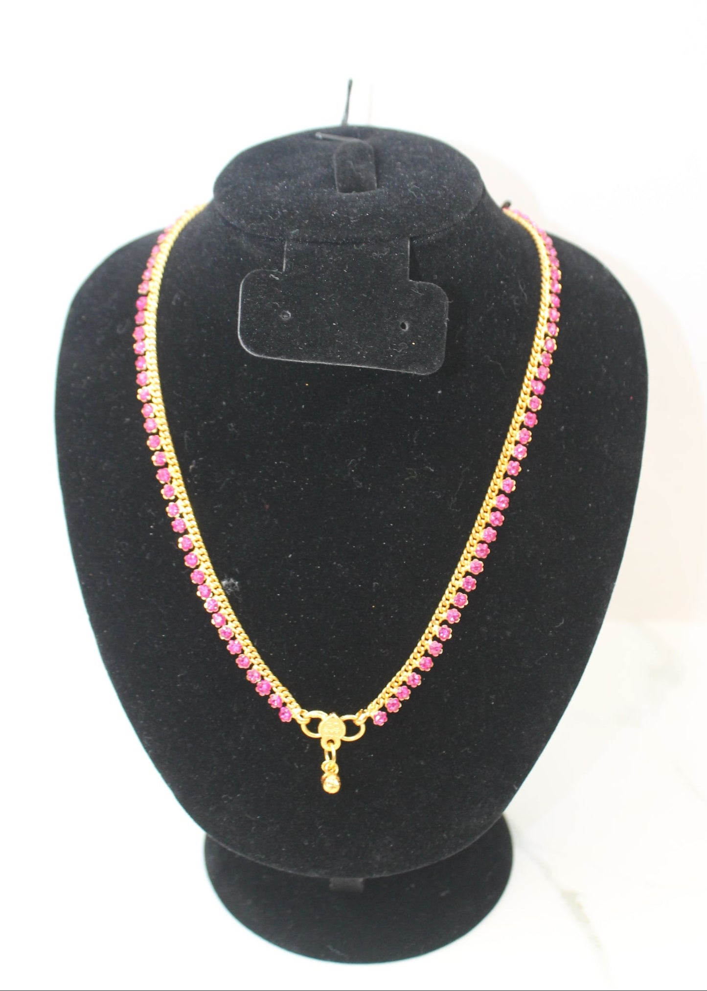 Pink Stone Gold Chain