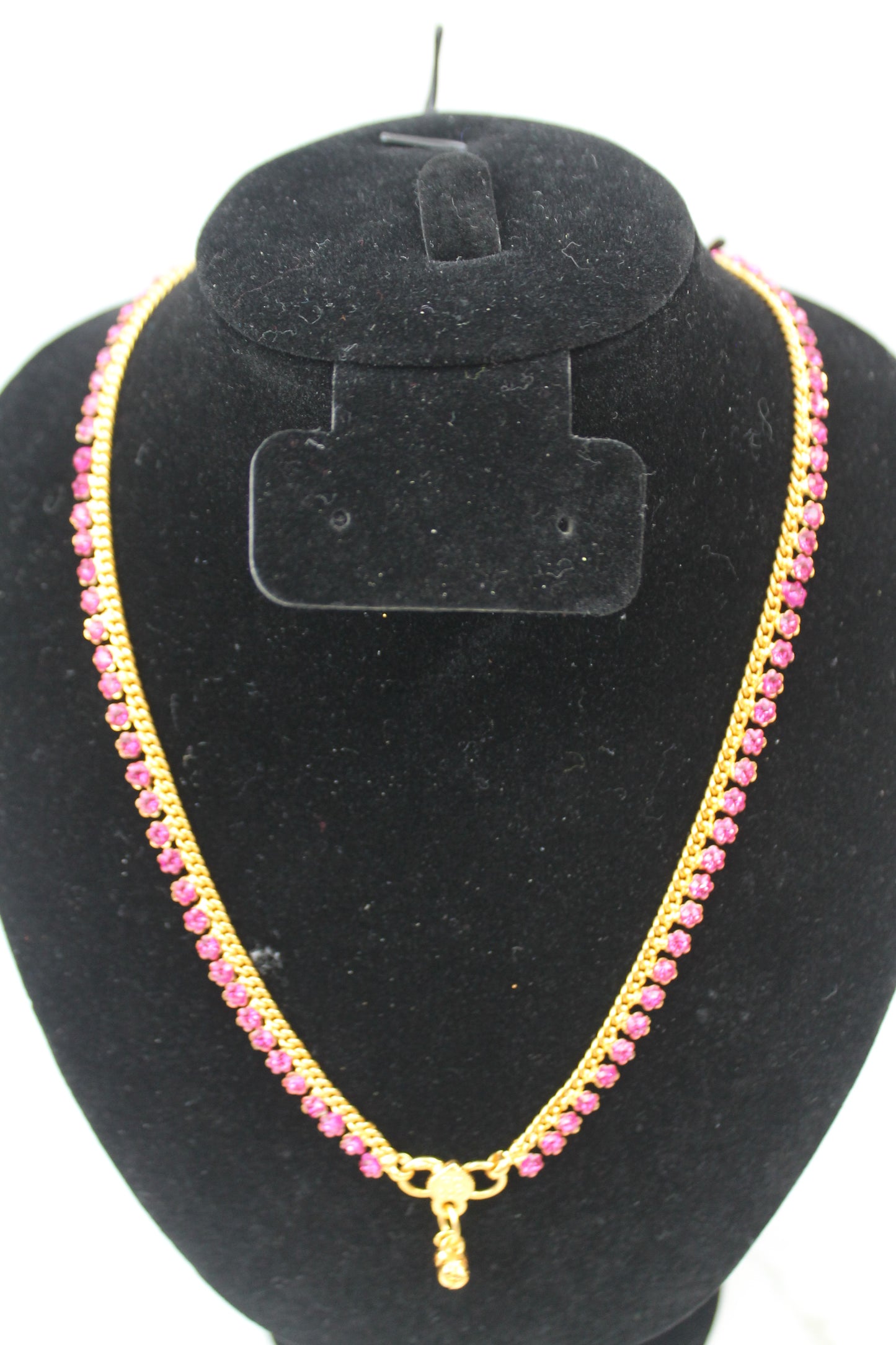 Pink Stone Gold Chain