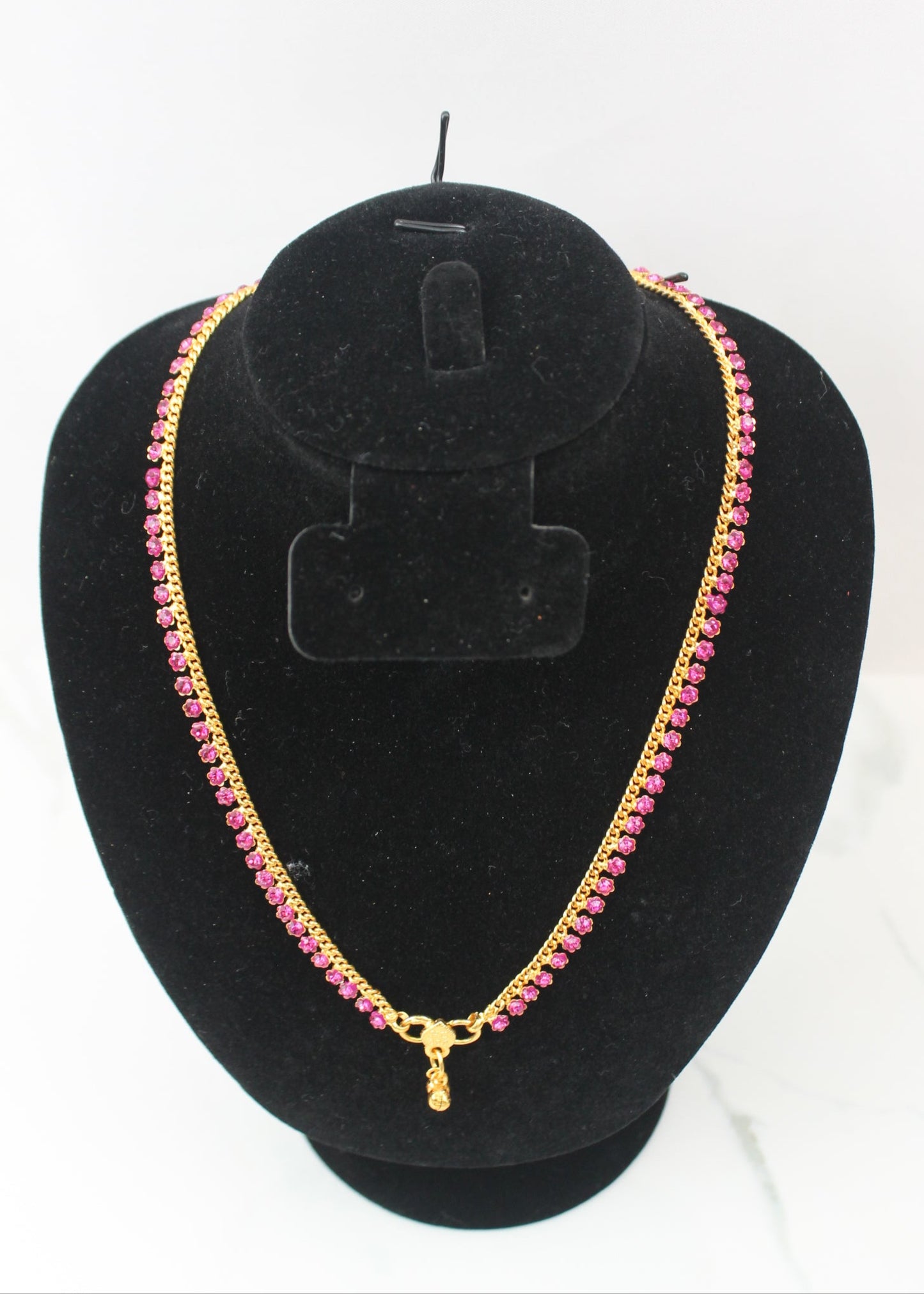Pink Stone Gold Chain