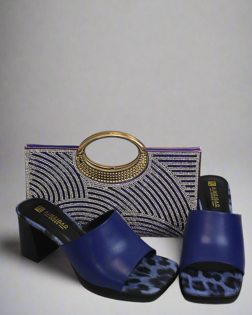 Royal Blue Heels & Clutch Set