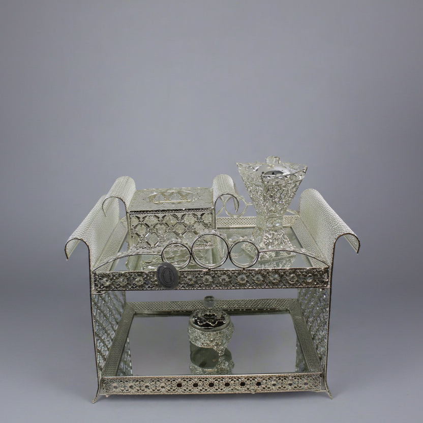 Silver Elegance 2‑Tier Bakhoor Burner Set