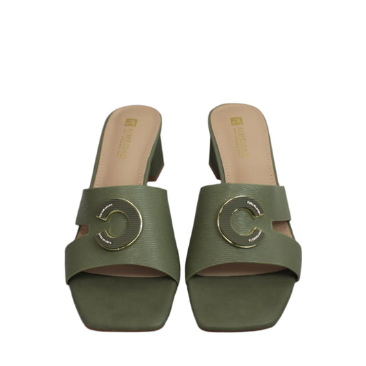 Aimeigao Green Handbag & Slide Sandal Set