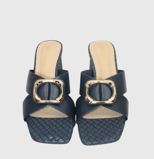 Aimeigao Navy Handbag & Slide Sandal Set
