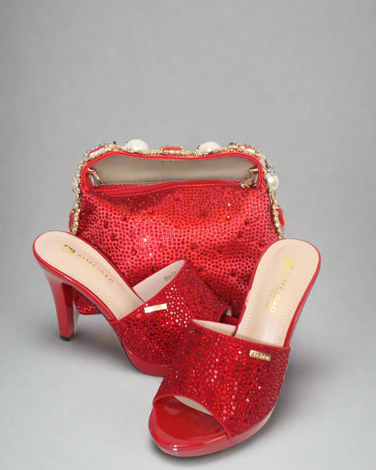Aimeigao Red Heels & Matching Purse Set