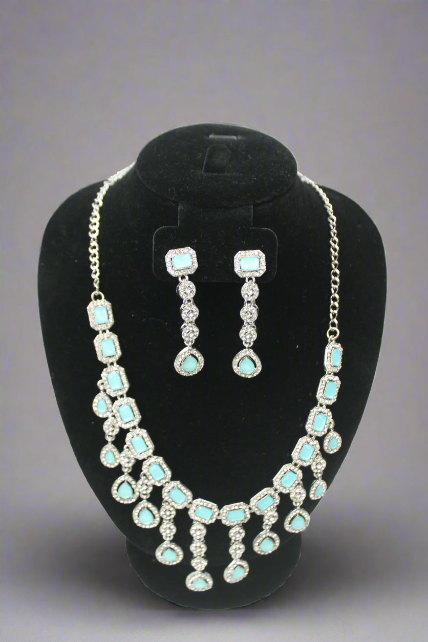 Aqua Stone Necklace Set