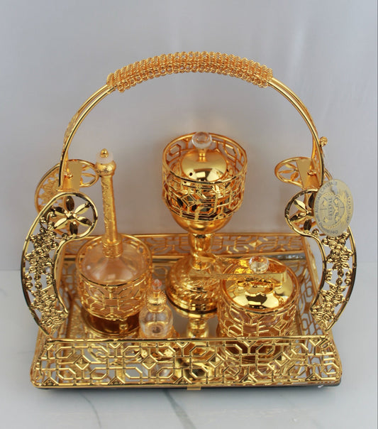 Luxury Gold Bakhoor Burner – Set