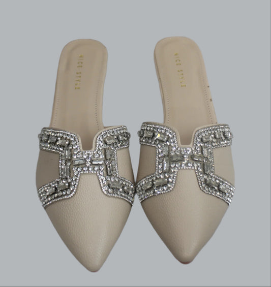 Champagne Glam Slides & Crystal Handbag