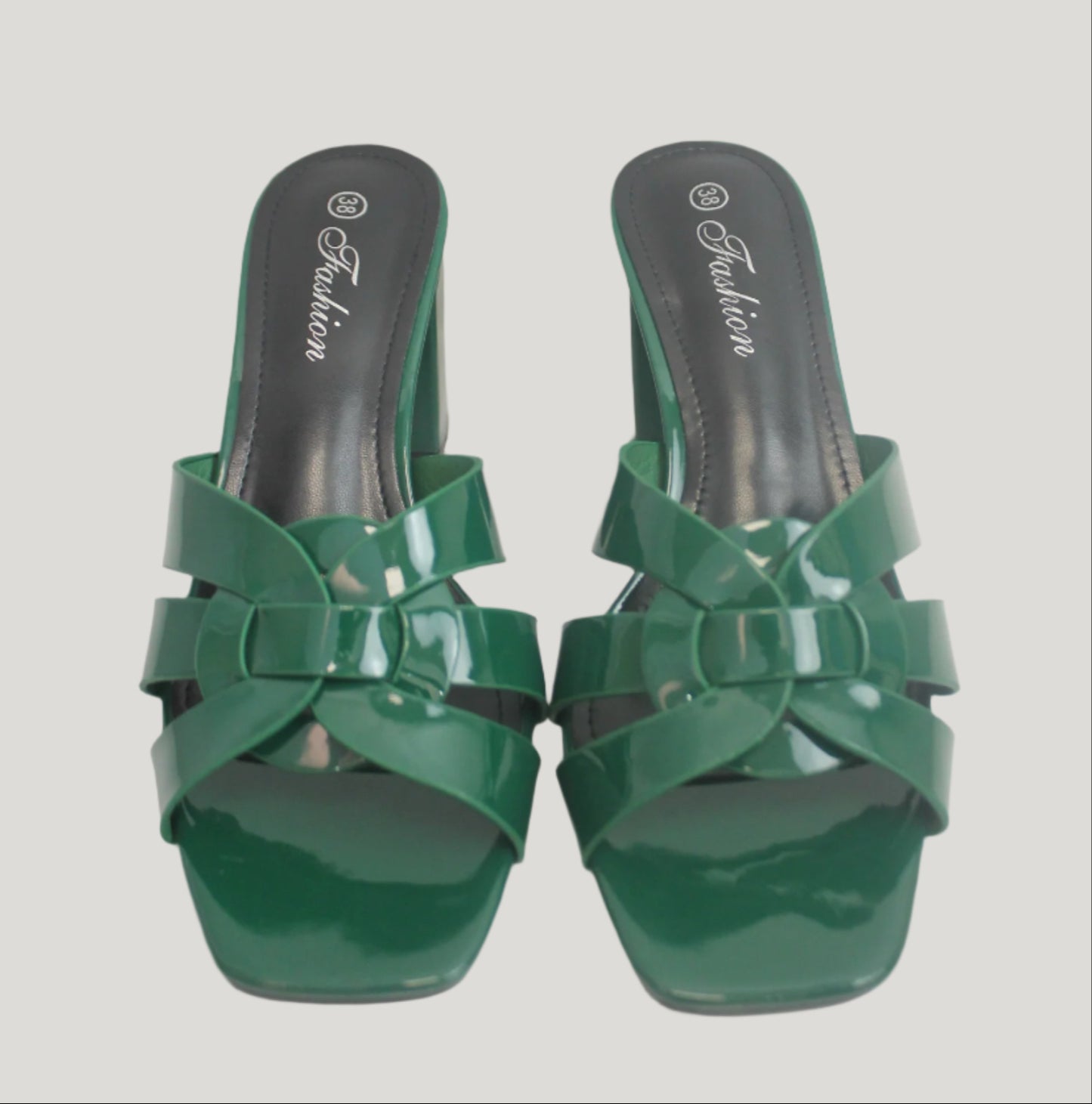 Emerald Gloss Heel & Clutch Set
