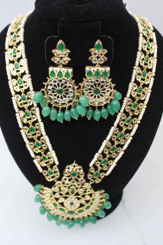 Emerald Kundan Necklace Set