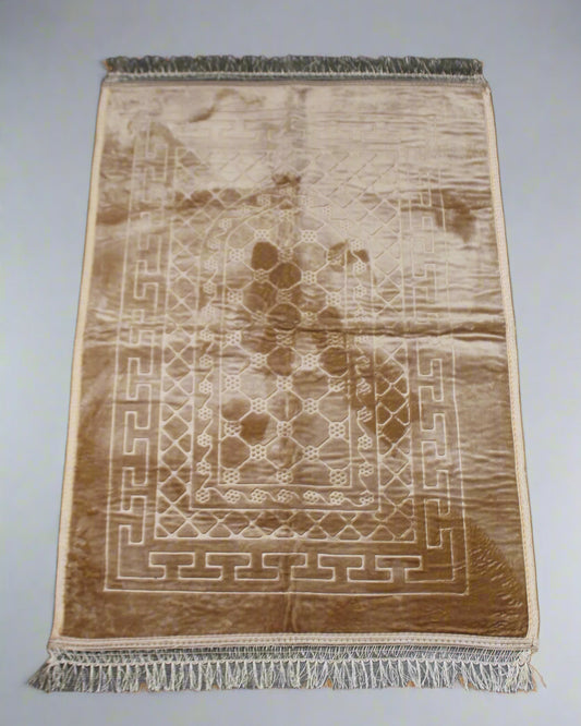 Gold-Tan Geometric Prayer Rug