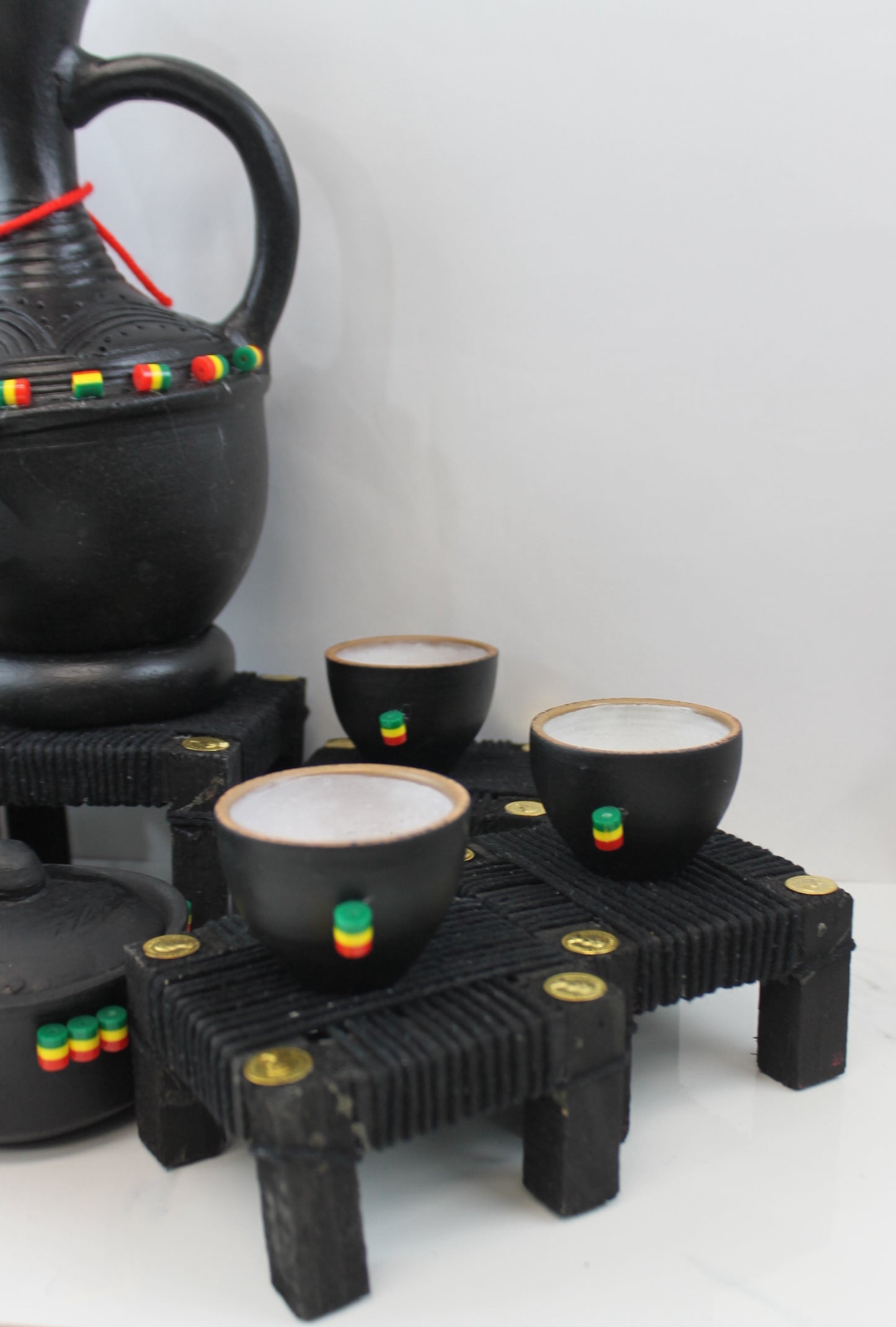 Handmade Ethiopian Coffee Ceremony Set – Beaded Design
