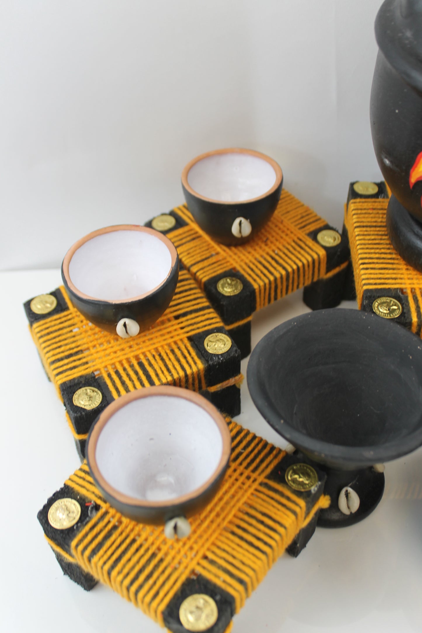 Handmade Ethiopian Coffee Ceremony Set – Flame Design