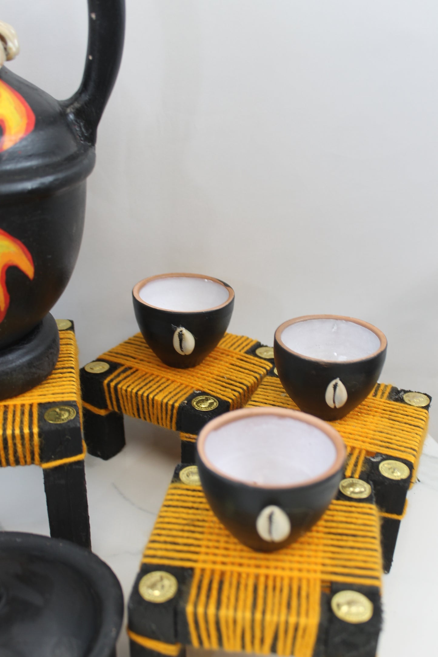 Handmade Ethiopian Coffee Ceremony Set – Flame Design