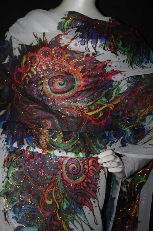 Sparking White Toub with colorful Design