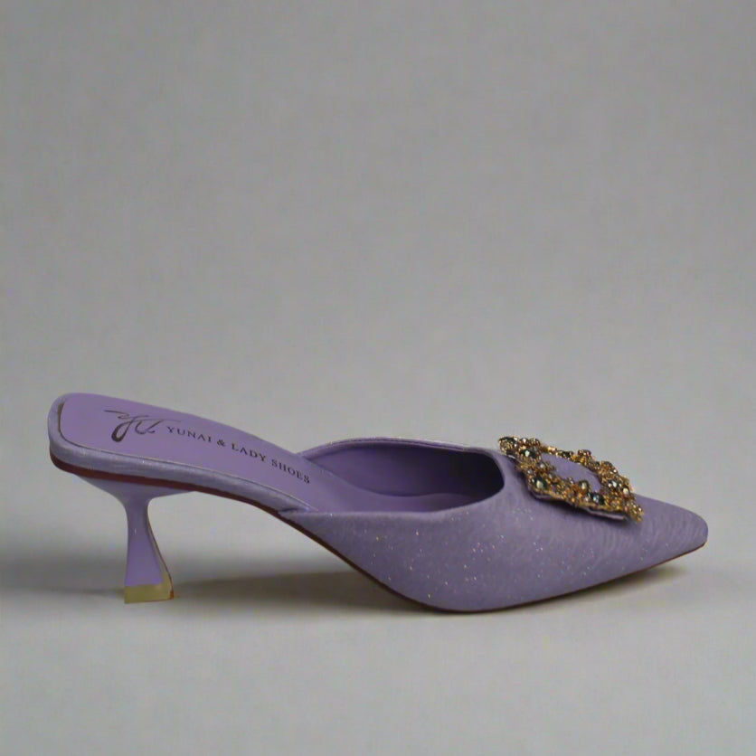 Lavender Elegance Set – Heels & Clutch