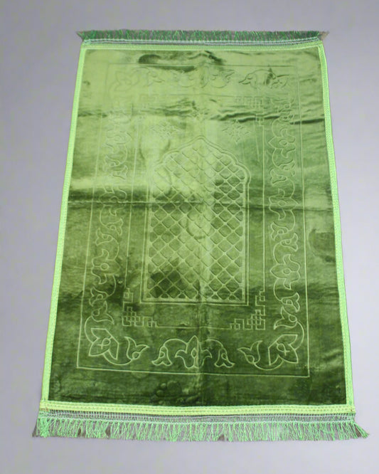 Olive Green Velvet Prayer Rug