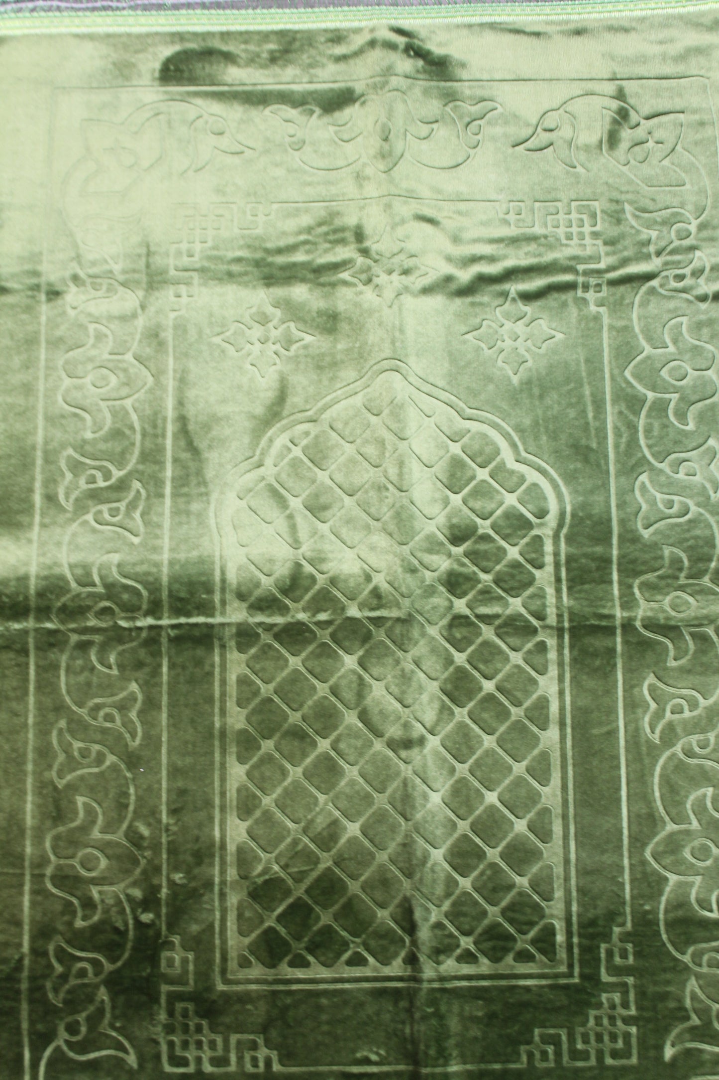 Olive Green Velvet Prayer Rug