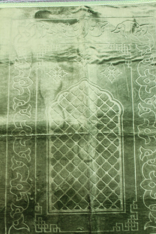 Olive Green Velvet Prayer Rug