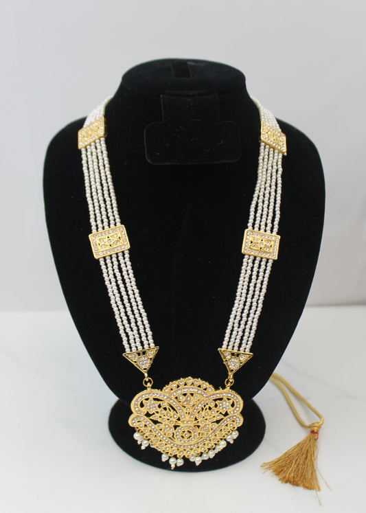 Pearl & Gold Long Bridal Set
