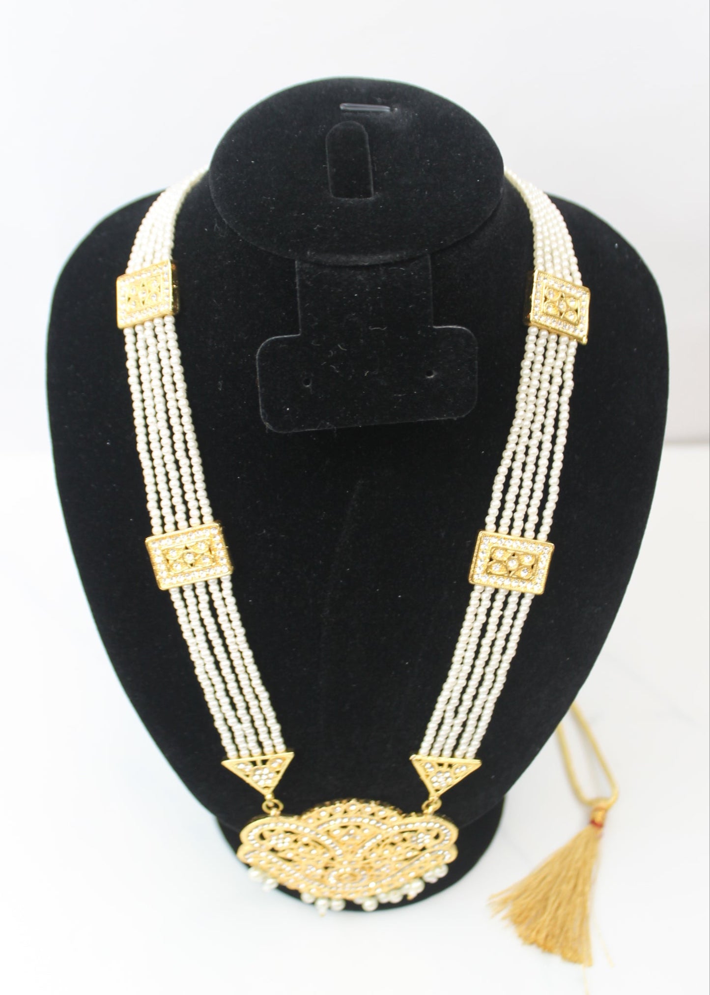 Pearl & Gold Long Bridal Set