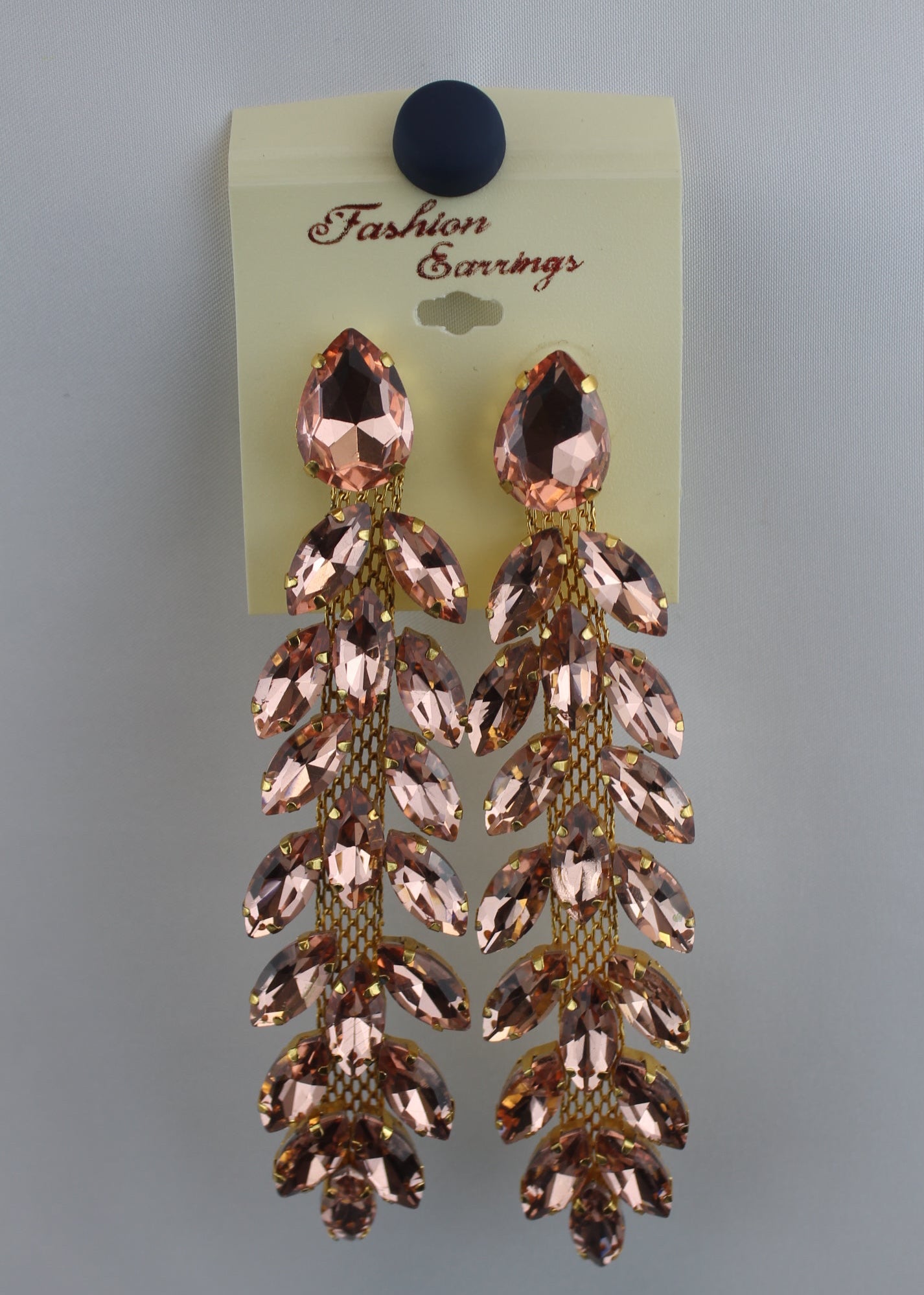 Rose Gold Crystal Drop Earrings