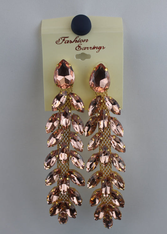 Rose Gold Crystal Drop Earrings