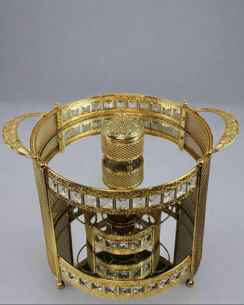 Royal 2‑Tier Crystal Bakhoor Burner