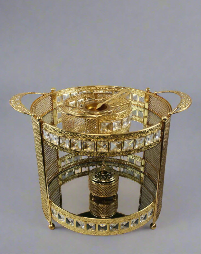 Royal 2‑Tier Crystal Bakhoor Burner