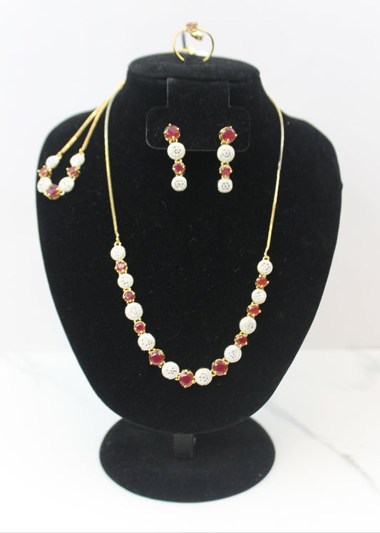 Ruby & Diamond Accent Necklace Set