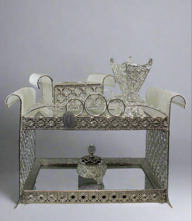 Silver Elegance 2‑Tier Bakhoor Burner Set