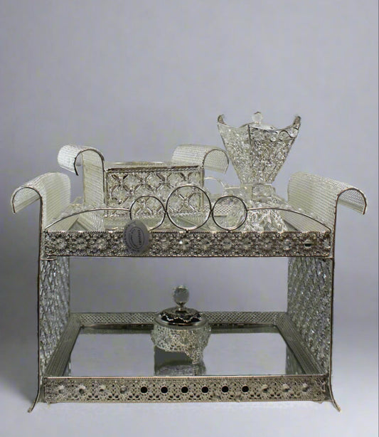 Silver Elegance 2‑Tier Bakhoor Burner Set
