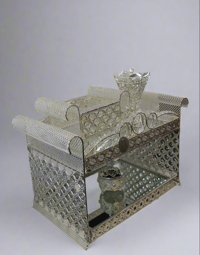 Silver Elegance 2‑Tier Bakhoor Burner Set