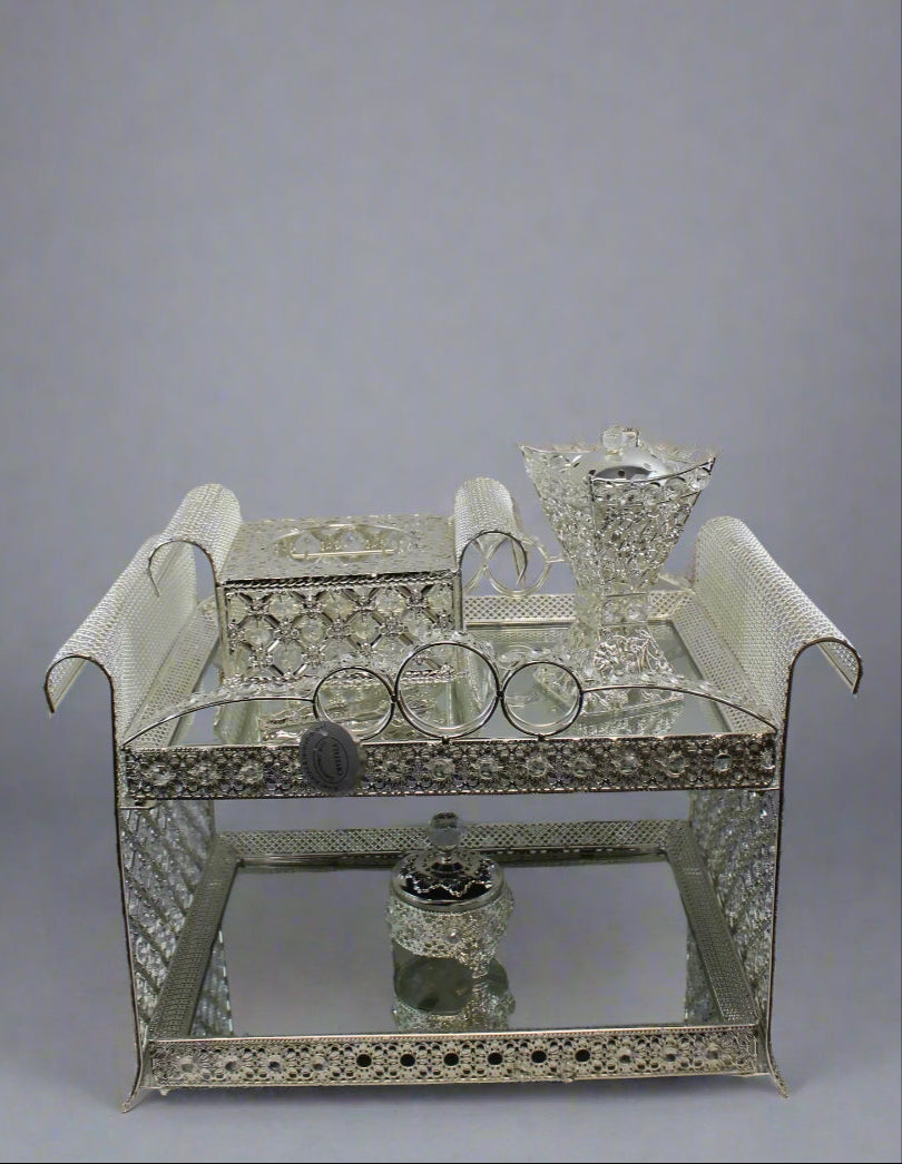 Silver Elegance 2‑Tier Bakhoor Burner Set