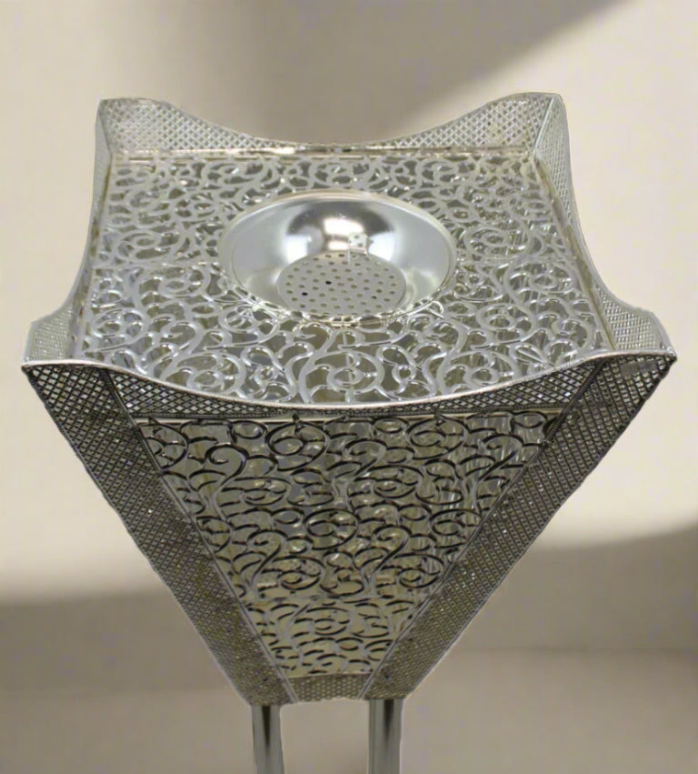Silver Royal Swirl Bakhoor Burner – 96 cm / 3 ft