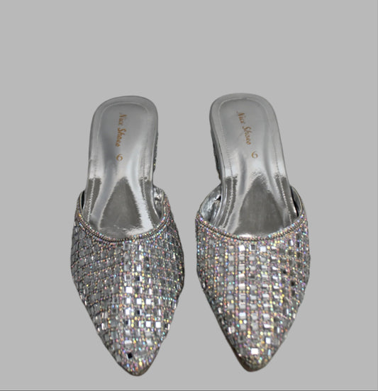 Silver Sparkle Heels & Handbag Set