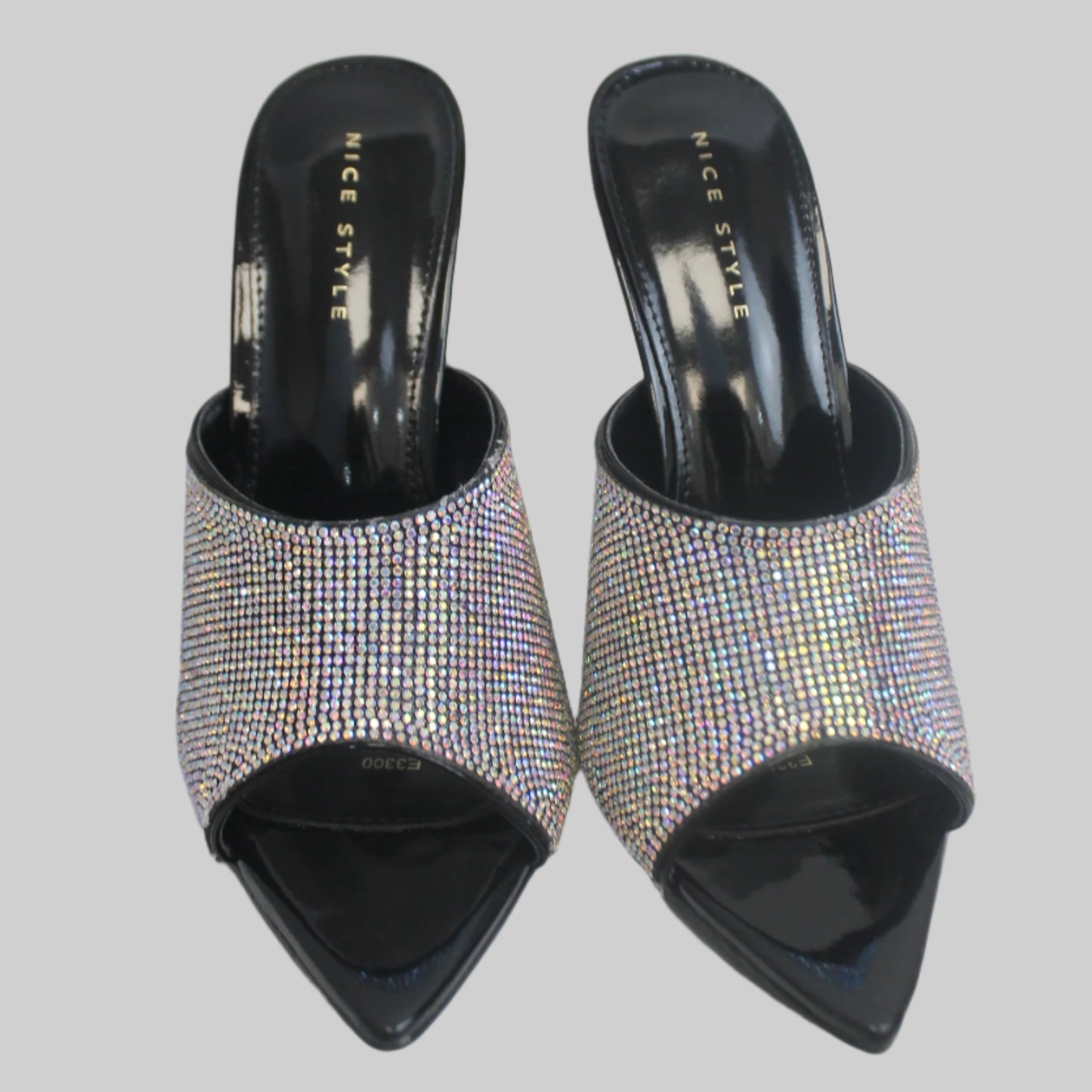 Silver Sparkle Mules & Evening Bag