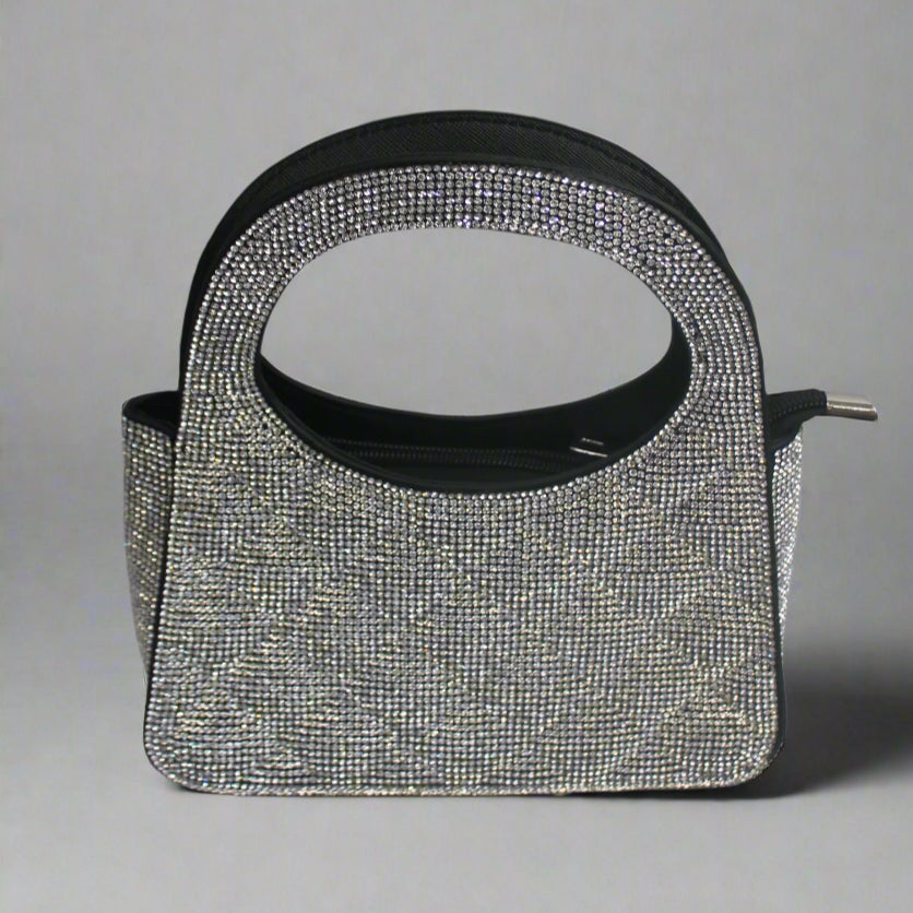 Silver Sparkle Mules & Evening Bag